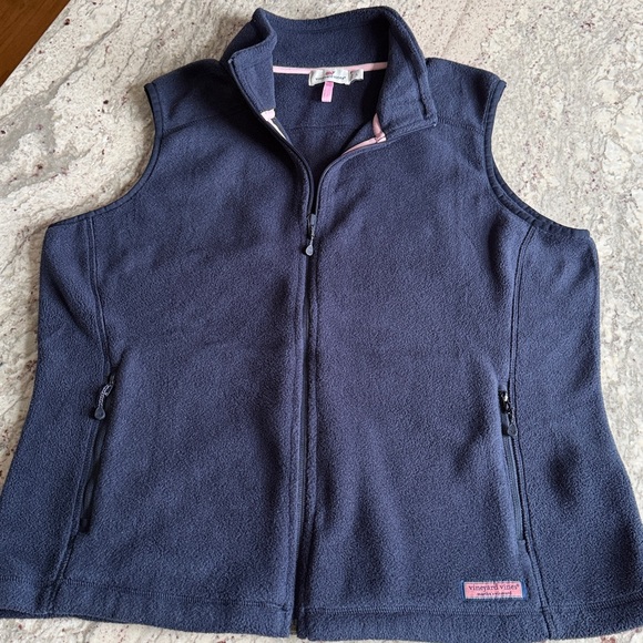 Vineyard Vines Navy Fleece Vest - Picture 3 of 10